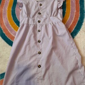 Striped Blue and White Kids Dress